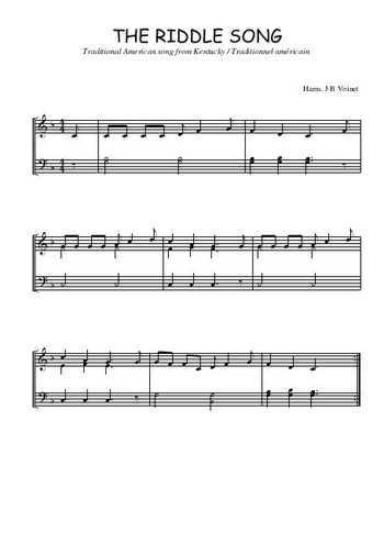 Téléchargez l'arrangement pour piano de la partition de The riddle song en PDF